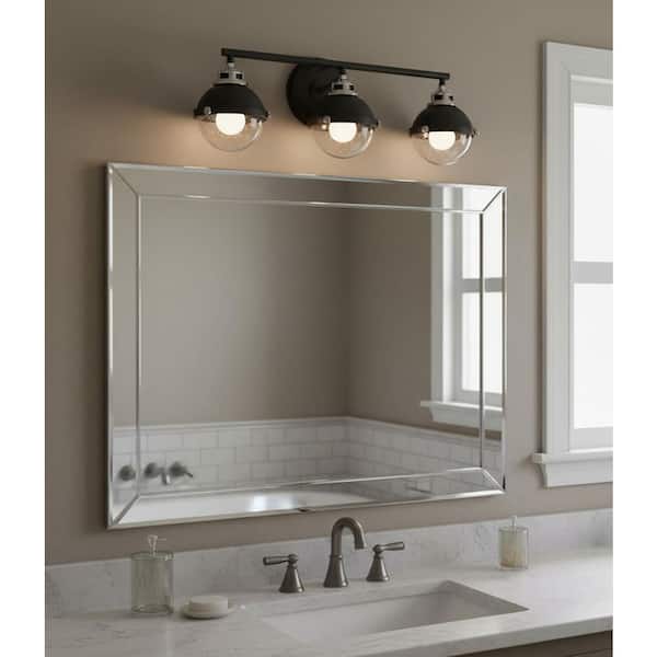 Fletcher 25.0 in. 3 Light Black Vanity Light