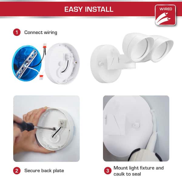 15-Watt 1400 Lumen Switch Activated White Dusk to Dawn Integrated LED Flood Light