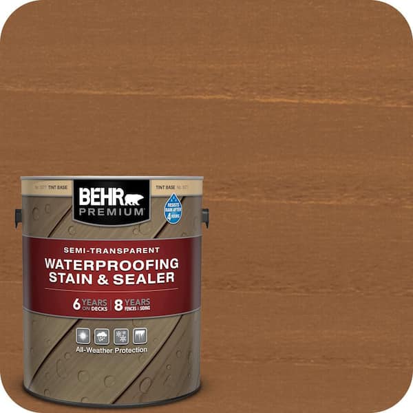 1 gal. #ST-147 Castle Gray Semi-Transparent Waterproofing Exterior Wood Stain and Sealer