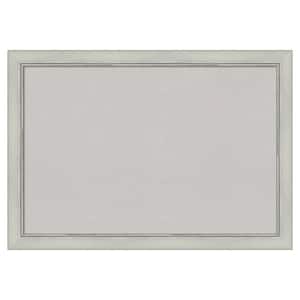 Flair Silver Patina Framed Grey Corkboard 40 in. x 28 in Bulletin Board Memo Board