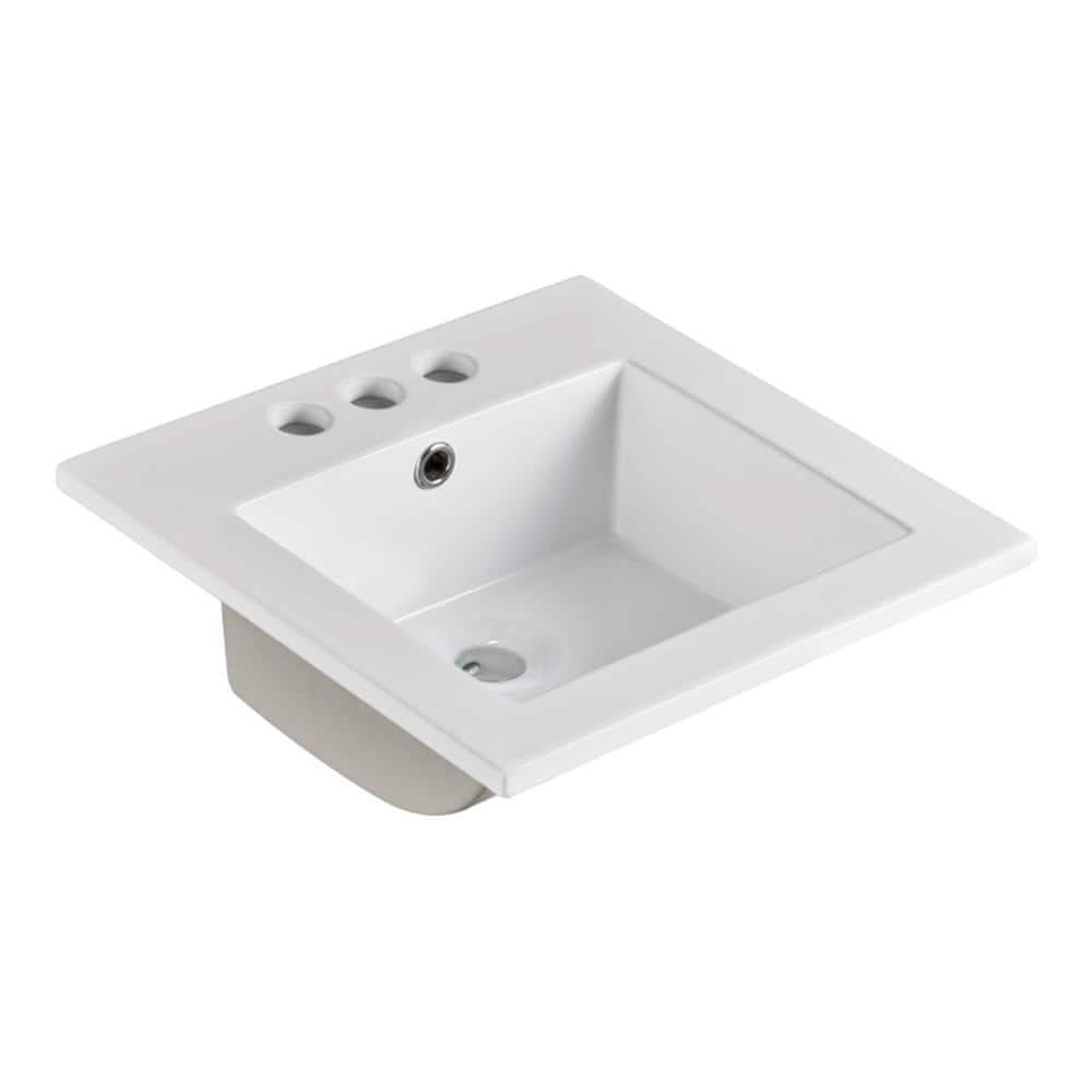 Sardinia 16 in. Drop-In Ceramic Bathroom Sink in White price history on PriceWatchPro