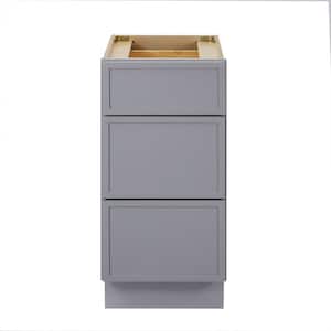 15 in. W x 21 in. D x 32.5 in. H 3-Drawers Bath Vanity Cabinet Only in Gray