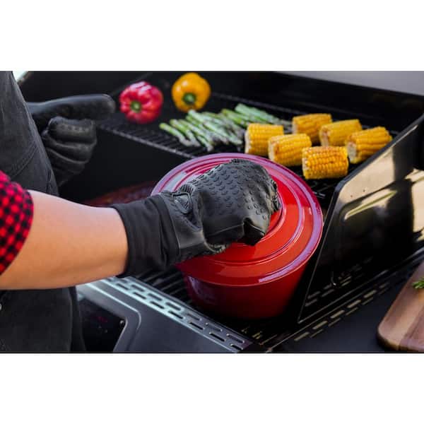 Nexgrill Heat Resistant Grilling Gloves with Silicone Grip 530-0025N - The  Home Depot