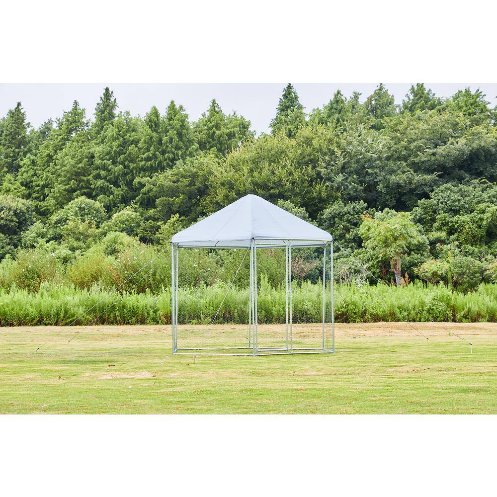 Siavonce Large Metal Poultry Fencing Chicken Coop Octagon, Steel Wire Dipped Plastic Mesh