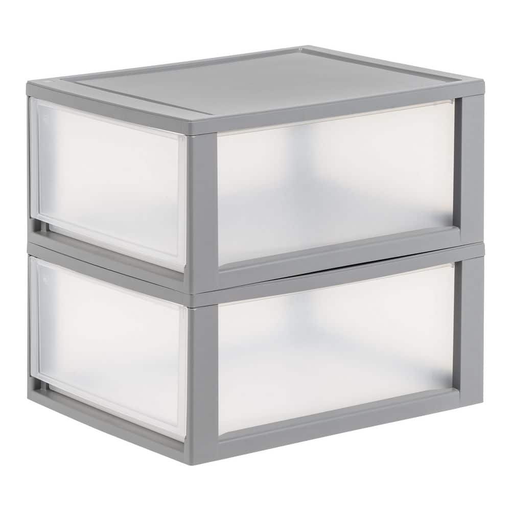 IRIS 30 Qt Large Plastic Drawers  Under Bed Storage Bins  Stackable  Modular  2Pk