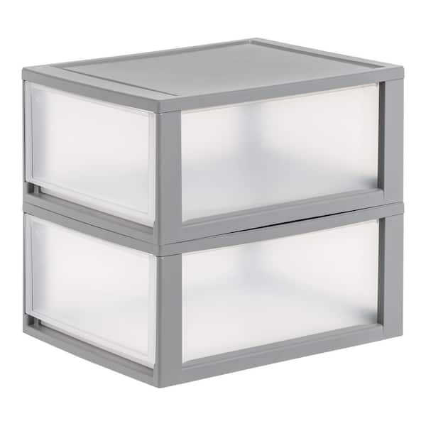 Compact Clear Plastic Stacking Drawers (29.5 qt. capacity)