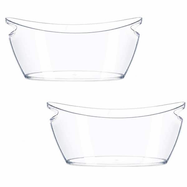 2-Pack 5.5L Clear Acrylic Ice Buckets with 12 Champagne Flutes 2 Ice Scoops and 2 Bottle Openers Party