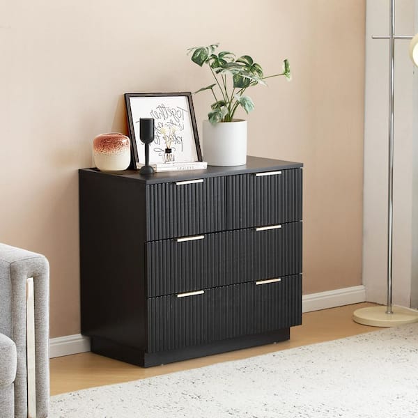 Karl home Black 4 Drawer 28. 35 in. Wide Chest of Drawers