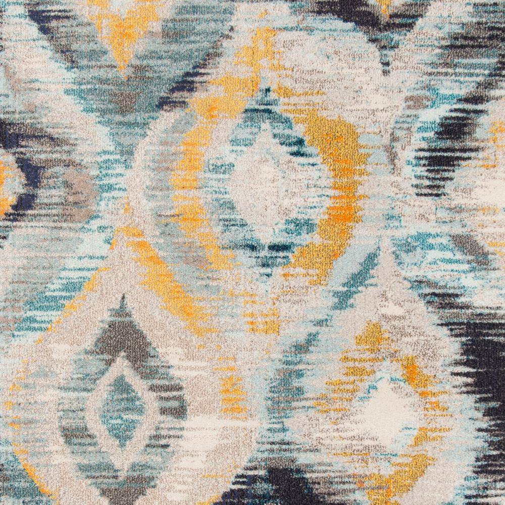 Elegance Monaco Blue and Multicolor 8x10 Modern Area Rug