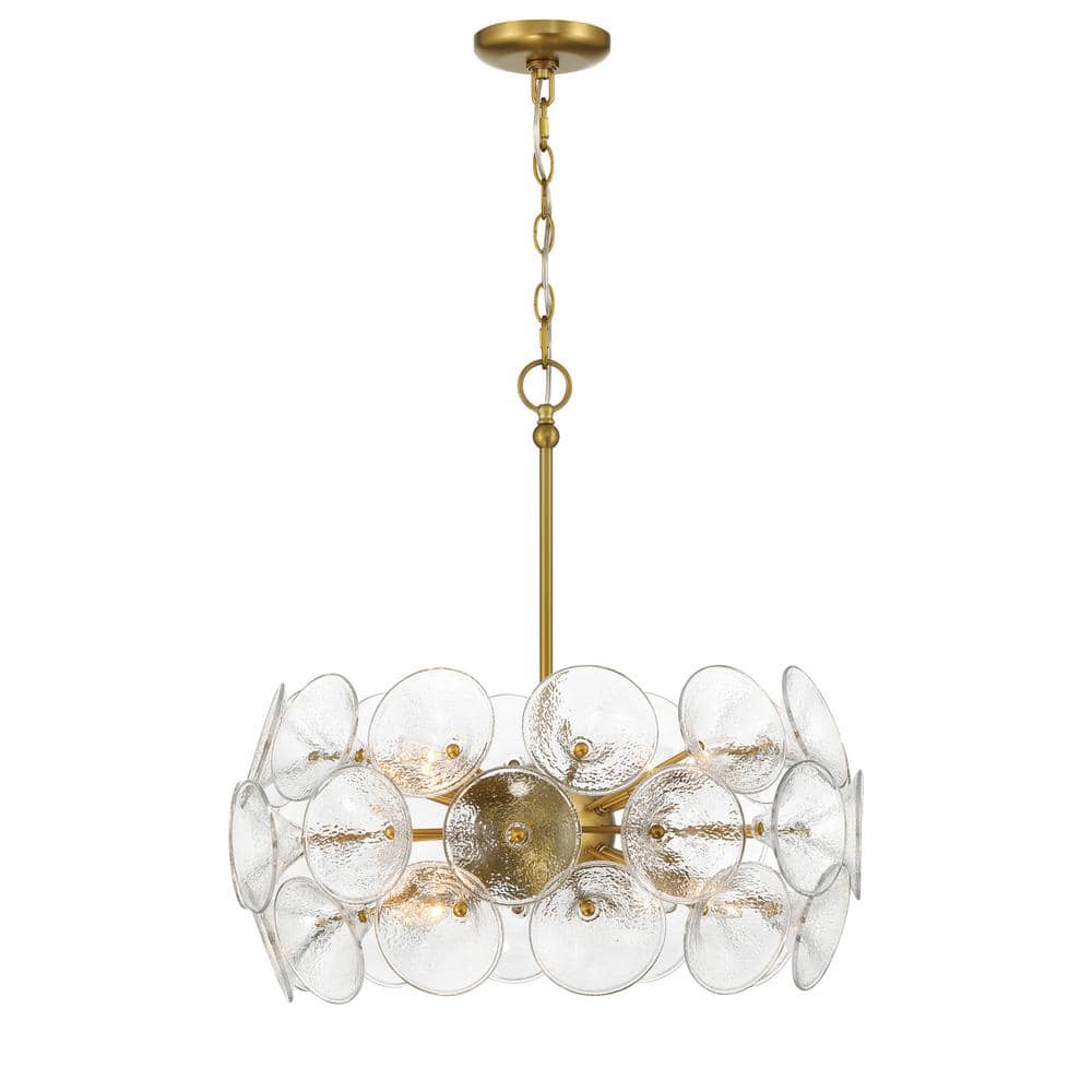 Winter 8-Light Soft Brass Glam Round Chandelier for Kitchen, Dining Room, No Bulbs Included price history on PriceWatchPro