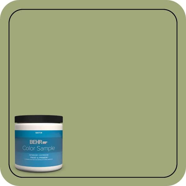BEHR PREMIUM PLUS 8 oz. #T18-16 Nurturing Satin Enamel Interior/Exterior Paint & Primer Color Sample