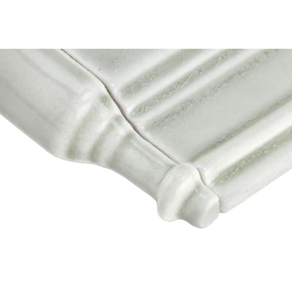 Delphi Tundra 1 in. x 6 in. Polished Ceramic Corner Base Molding Tile