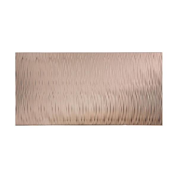 Fasade Waves Vertical 96 in. x 48 in. Decorative Wall Panel in Brushed Nickel