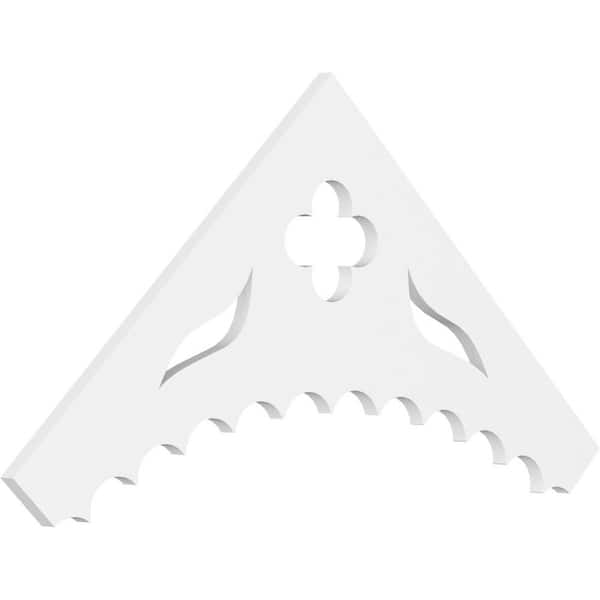 Ekena Millwork 1 in. x 48 in. x 22 in. (11/12) Pitch Wellington Gable Pediment Architectural Grade PVC Moulding