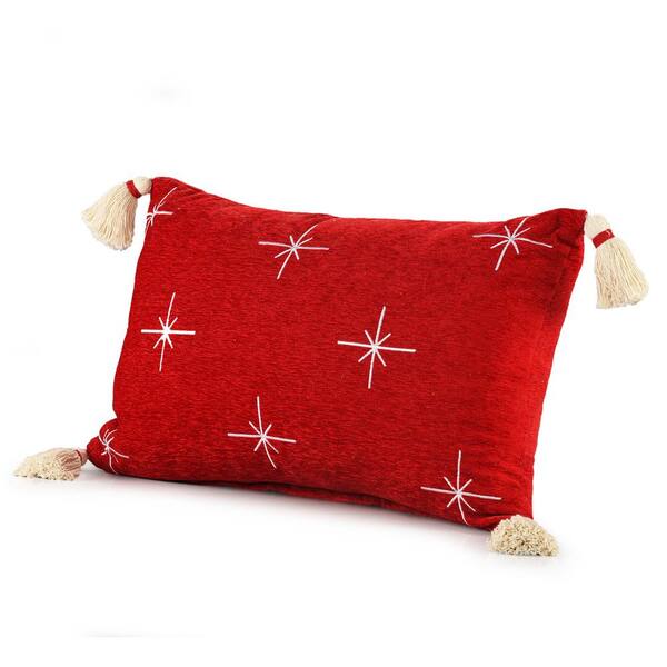 red lumbar throw pillow