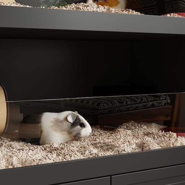 FUFU&GAGA Large Hamster Cage with Storage Cabinet, 2-Tier Small