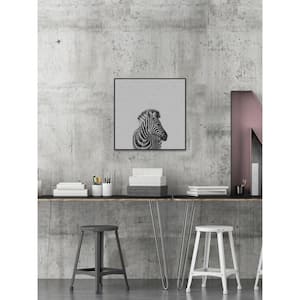 48 in. H x 48 in. W "Black & White Zebra" by Marmont Hill Framed Canvas Wall Art