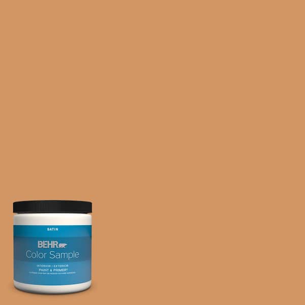 BEHR PREMIUM PLUS 8 oz. #280D-5 Glazed Pecan Satin Enamel Interior/Exterior Paint & Primer Color Sample