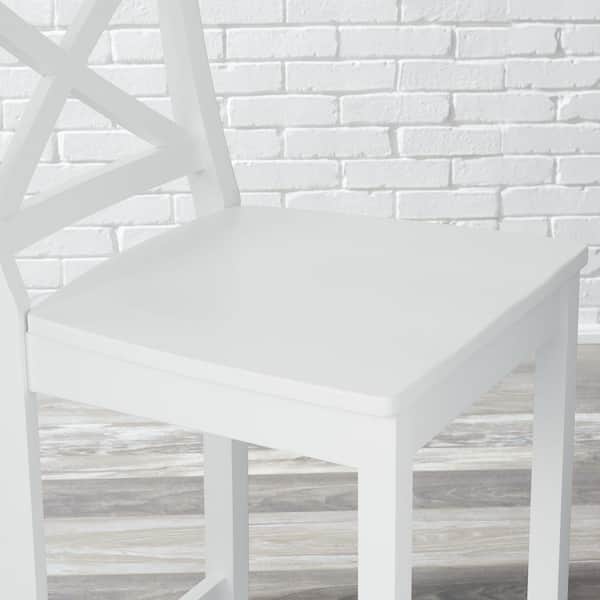 Stylewell Cedarville White Wood Bar, White Wood Bar Stools With Back