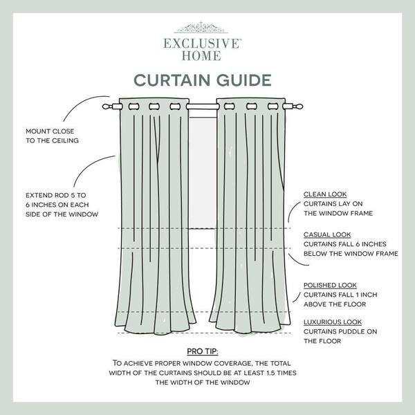 Exclusive Home Curtains Catarina Vanilla Solid Polyester 52 In W X 96 L Grommet Top Room Darkening Curtain Panel Set Of 2 Eh8257 11 96g Room Darkening Curtain Panel Set, Exclusive Home Curtains Catarina Layered Solid