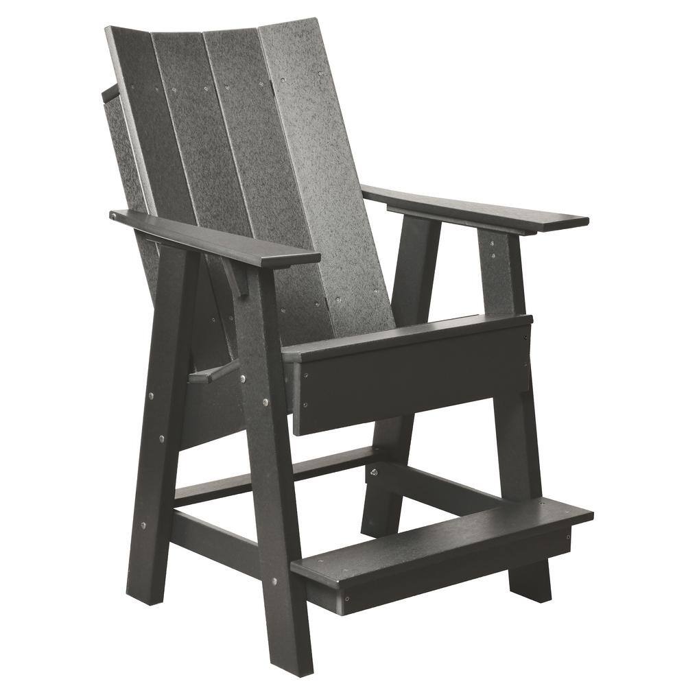 WILDRIDGE Contemporary Dark Gray Plastic Outdoor High Adirondack Chair   Plastic Adirondack Chairs Lcc 319 Dg 64 1000 