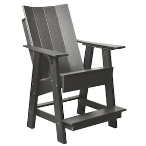 Contemporary Dark Gray Plastic Outdoor High Adirondack Chair