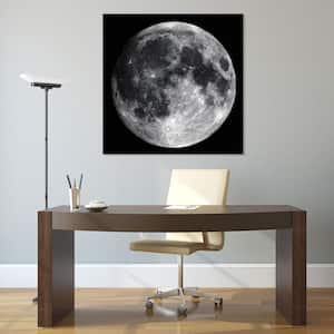 40 in. x 40 in. "Full Moon" Frameless Free Floating Tempered Glass Panel Graphic Wall Art