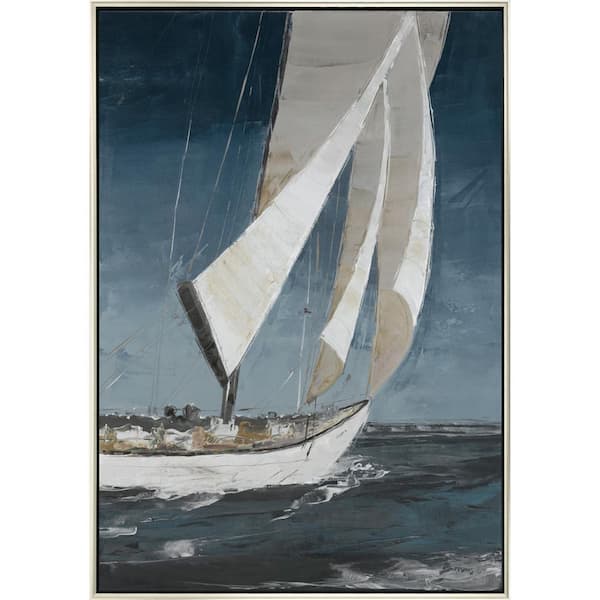 1 Piece Floater Frame Graphic Print Nautical and Beach 74.00 in. x 52.00 in.
