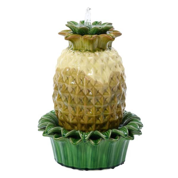 Pineapple Ceramic 17 in. H Tabletop Fountain Indoor/Outdoor