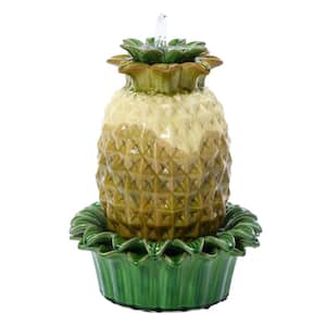 Pineapple Ceramic 17 in. H Tabletop Fountain Indoor/Outdoor