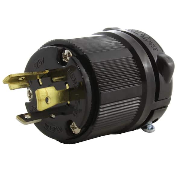 AC WORKS NEMA20 Amp 125-Volt 3-Prong Locking Male Plug With UL C-UL Approval