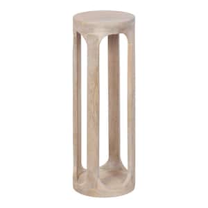 Dahl 8 in. W. White Round Coastal Wood End Table