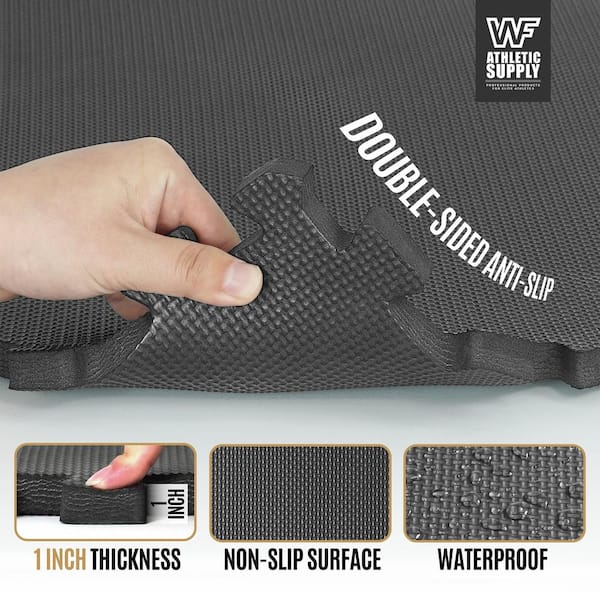 SAKAE Black 24 in. W x 24 in. L x 1 in. Thick EVA Foam Double