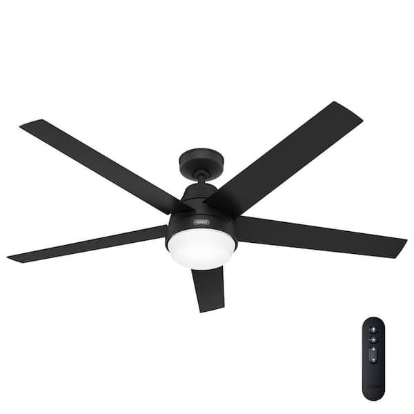 Hunter 60 in. Aerodyne Wi-Fi ENERGY STAR Matte Black Smart Ceiling Fan with LED Light Kit and Handheld Remote