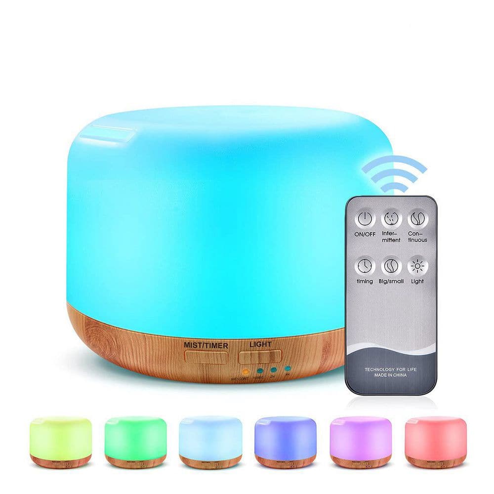 300ML Ultrasonic Essential Oil Diffuser with Remote Control, 7 LED ...