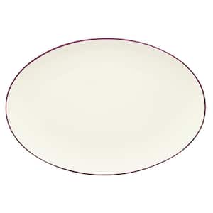 Color wave Burgundy 16 in. Red Stoneware Oval Platter
