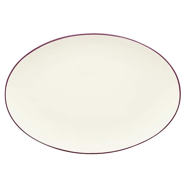 Noritake Color wave Burgundy 16 in. Red Stoneware Oval Platter