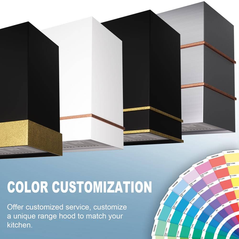 Black and Copper Wall Mounted Stainless Steel Range Hood