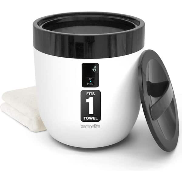SereneLife Bucket Towel Warmer - Timer 20/40/60/90min, 12L Capacity, Black - SLTLWS550