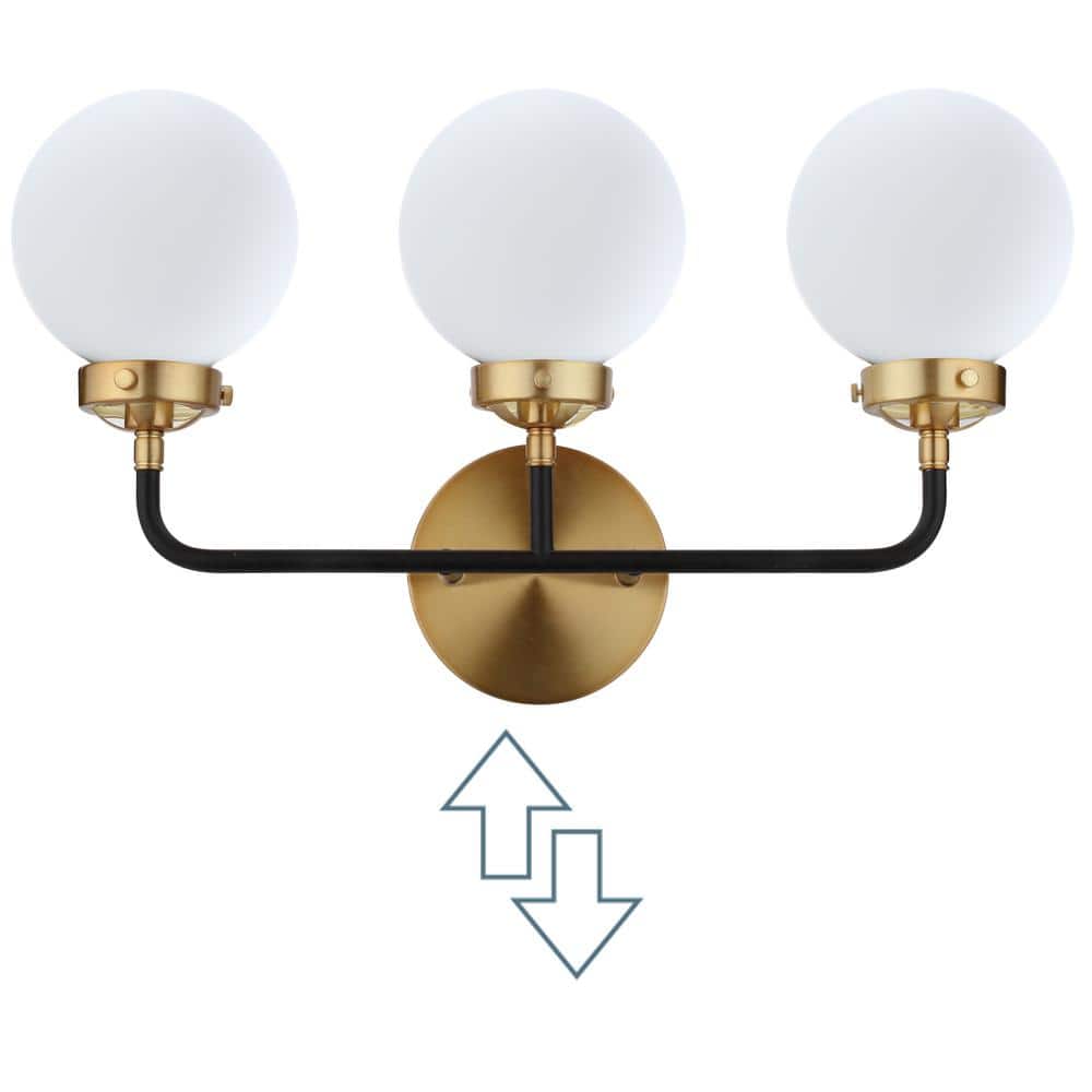 Caleb 3-Light 22" Antique Black & Brass Vanity Wall Sconce
