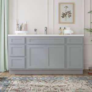 66 in. W x 21 in. D x 32.5 in. H Bath Vanity Cabinet without Top in Gray