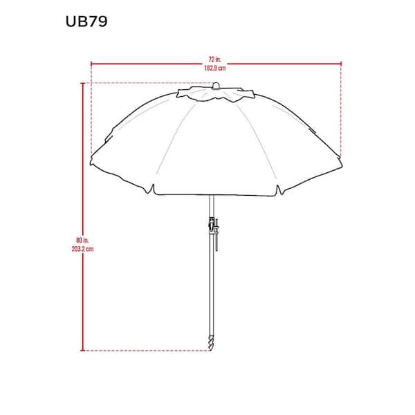 6 ft. Umbrella with Wind Vent, Tilt, Anchor and Half Mesh Carry Bag