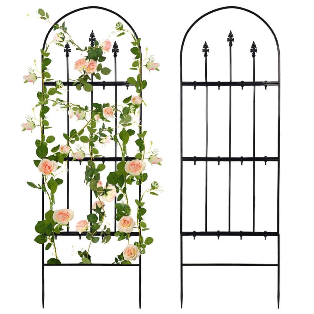 47 in. x 15.7 in. Garden Trellis Rust-Resistant Black 2-Piece price history on PriceWatchPro