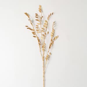 39" Artificial Fall Briza Gold Grass Spray, Gold