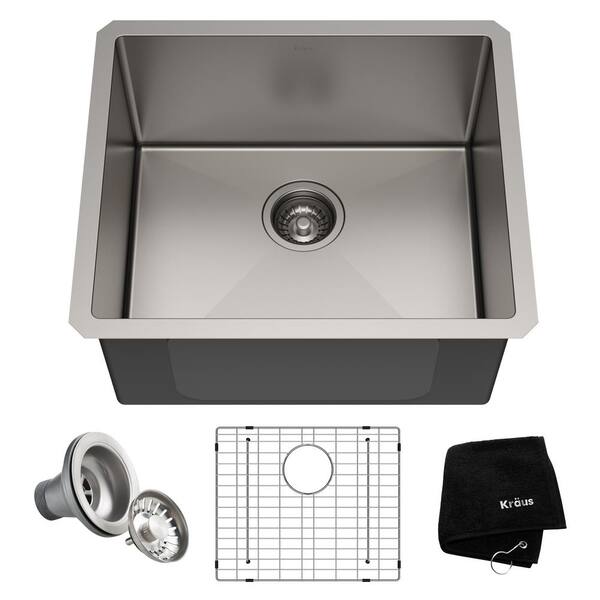 Kraus Standart Pro 16 Gauge Stainless Steel 21 In Undermount Bar Sink