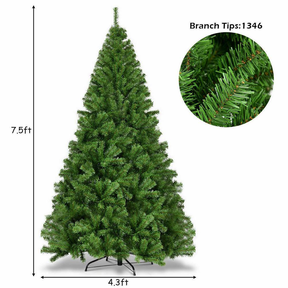 7.5-Foot Green PVC Christmas Tree with Metal Stand