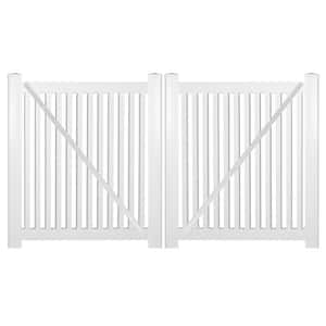 Williamsport 10 ft. W x 4 ft. H White Vinyl Pool Fence Double Gate Kit Includes Gate Hardware