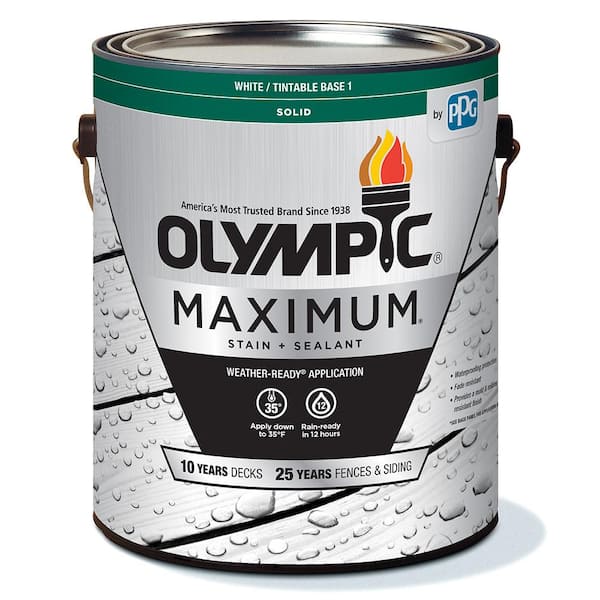 Olympic Maximum 1 gal. White/Base 1 Solid Color Exterior Stain and Sealant in One