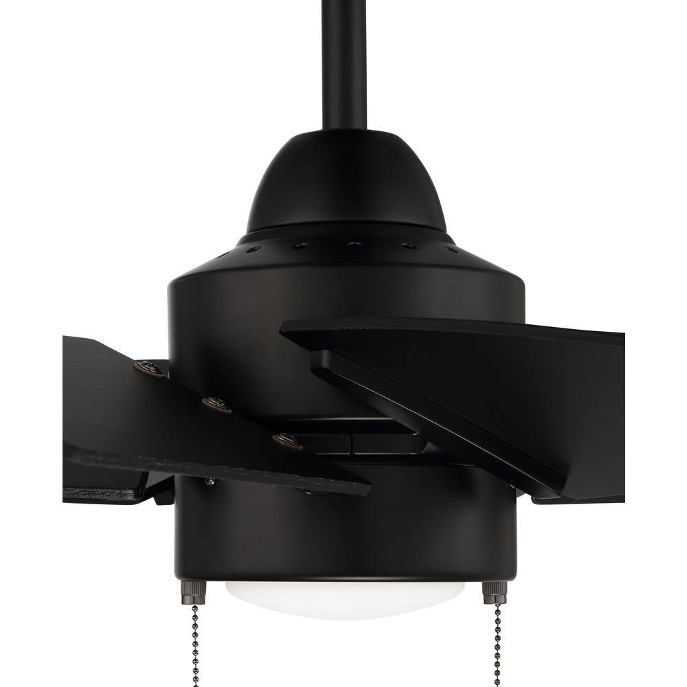 Flat Black 24'' Ceiling Fan with LED Light and 6 Plywood Blades