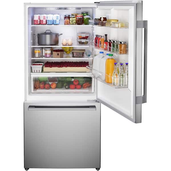 100 Series 33 in. Counter Depth 2-Door Refrigerator with Ice in Anti Fingerprint Stainless Steel